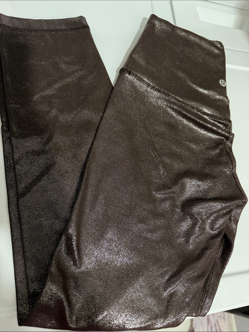 lululemon athletica  Woman’s Metallic Brown Shimmer Leggings